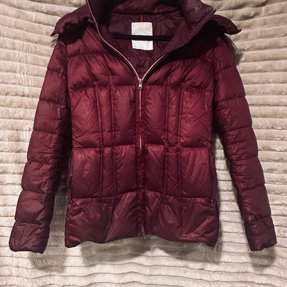 Women's Burgundy Italian duck down puffer